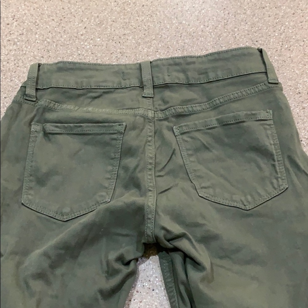 Olive green rip jeans